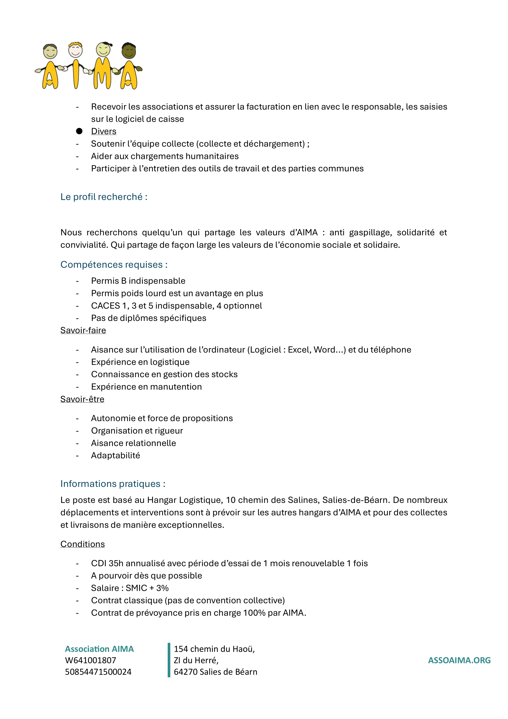 Fiche de poste - Magasinier - Pôle Logistique-2