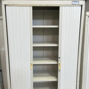 Armoire métallique blanche rideaux coulissants