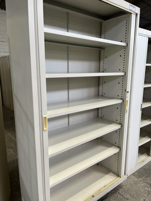 Armoire métallique blanche rideaux coulissants – Image 2
