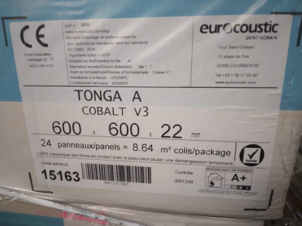 Dalle de plafond acoustique Tonga bords A cobalt – Image 2